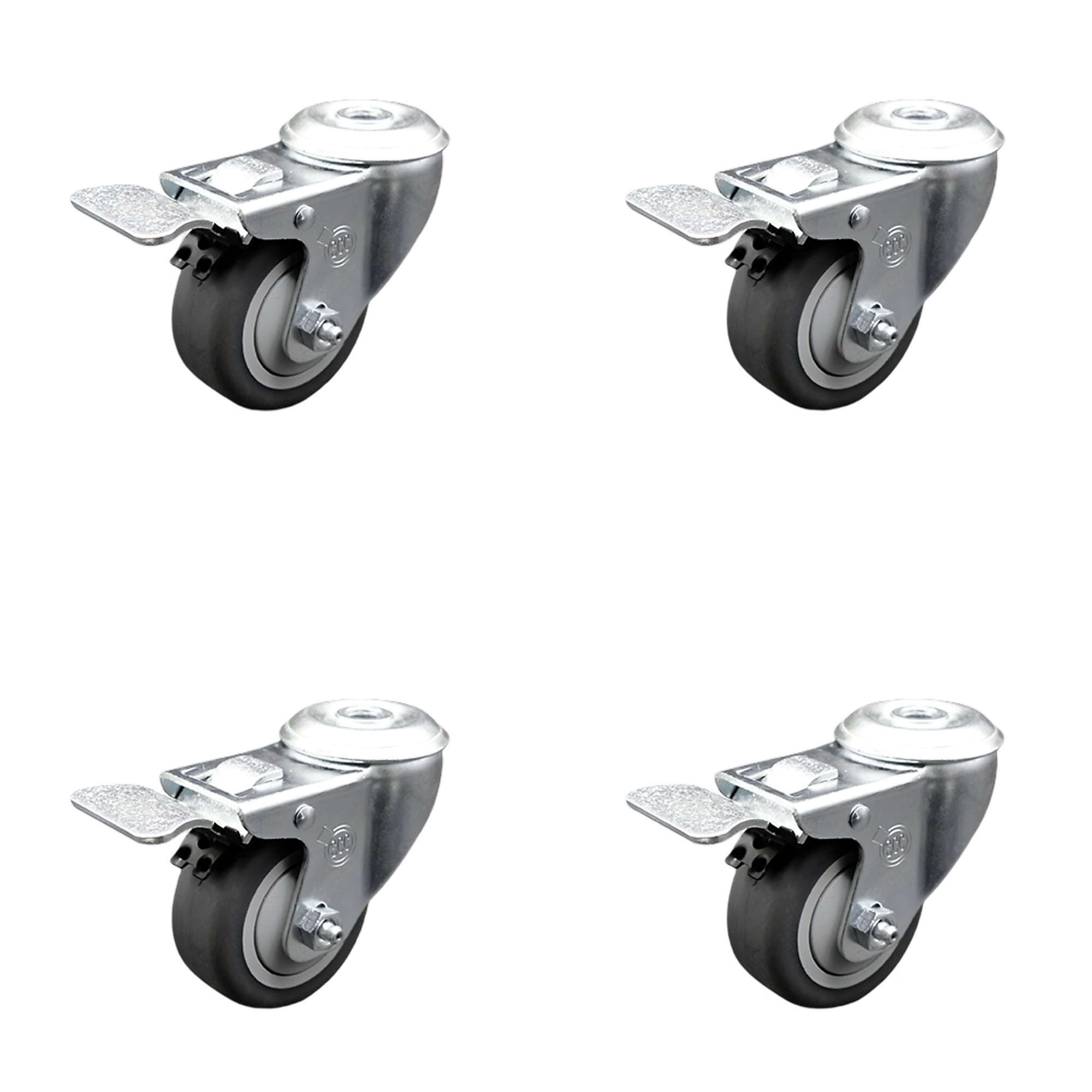 Service Caster, 3in. x 1 1/4in. Stem Casters, Wheel Diameter 3 in, Caster Type Swivel, Package (qty.) 4, Model# SCC-BHTTL20S314-TPRB-4